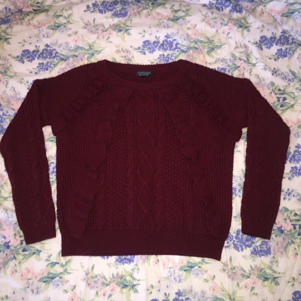 Maroon Ruffled Sweater